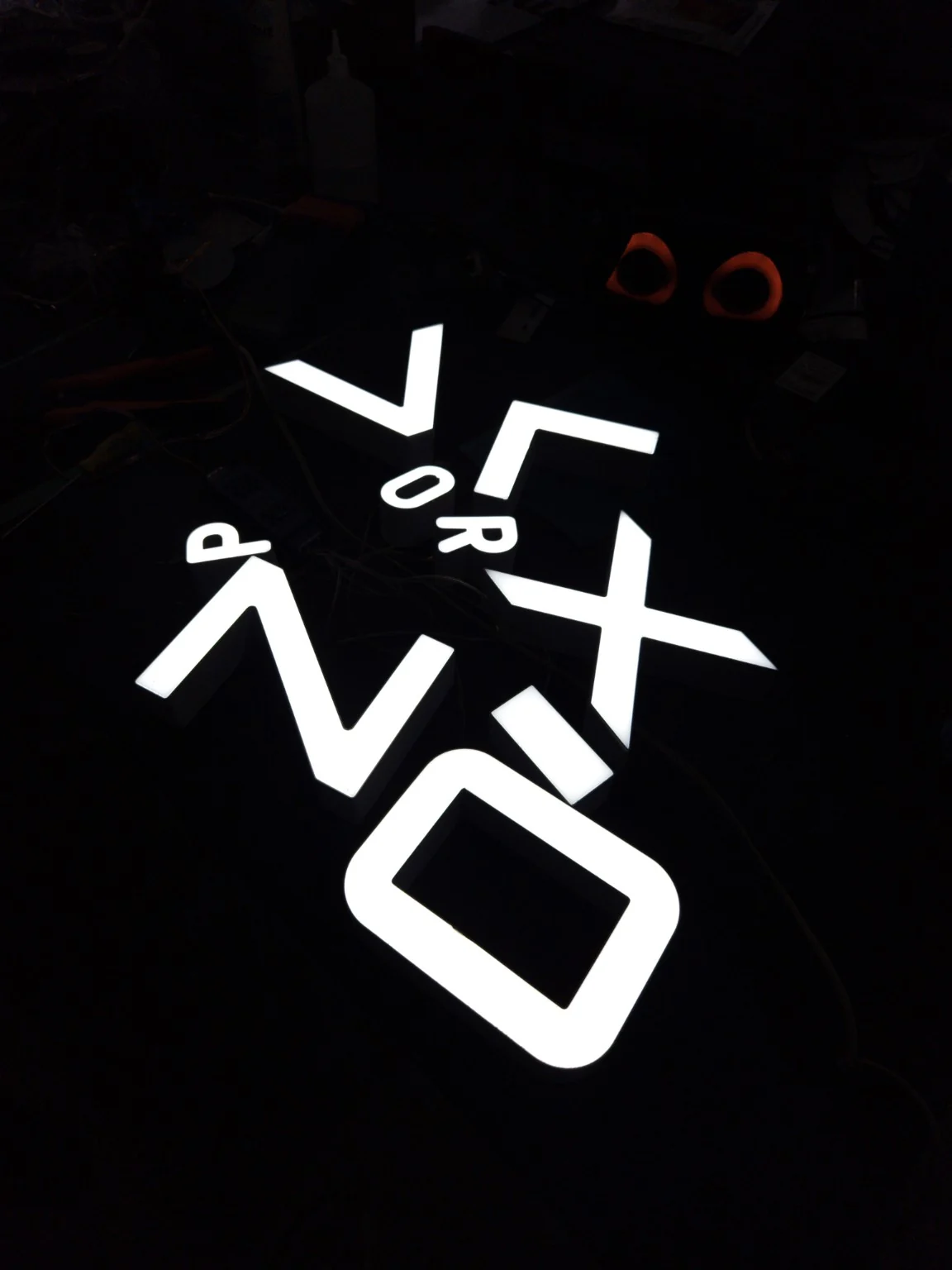 Teste de iluminação na bancada